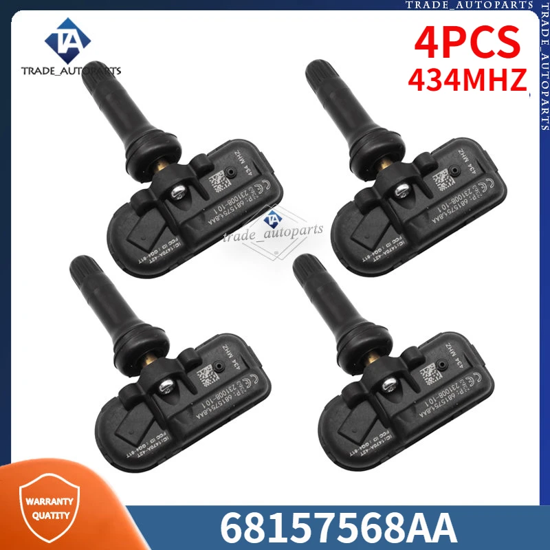 68157568AA для 2014-2018 Jeep Cherokee RAM 1500 2500 TPMS датчик контроля давления в шинах автомобиля 434 МГц 4 шт. 68249197AA 68239720AC