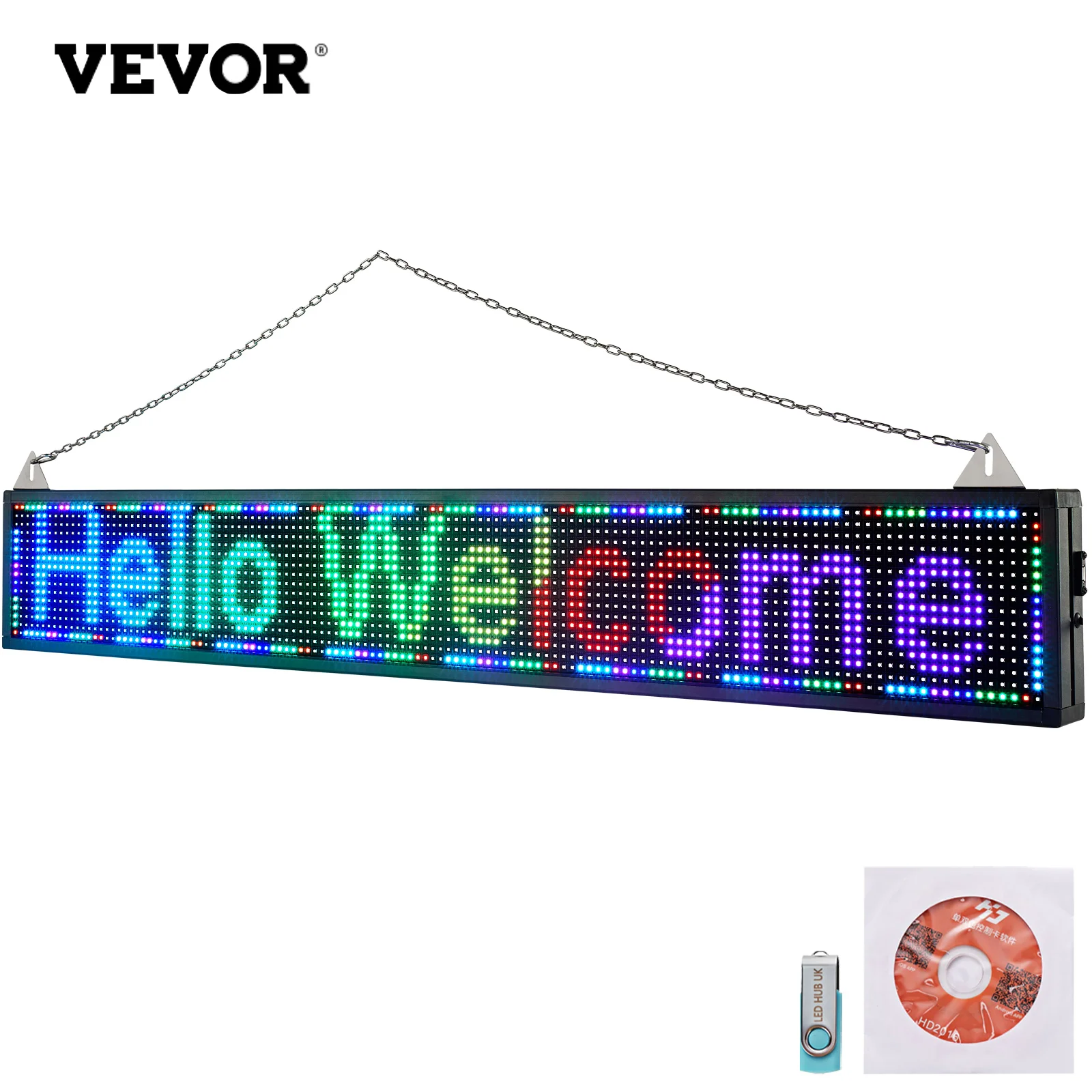 VEVOR Wi-Fi LED Scrolling Sign Full Color P4/P5/P6/P10 DIY Programmable Message Sign Commercial LED Display Board Billboards