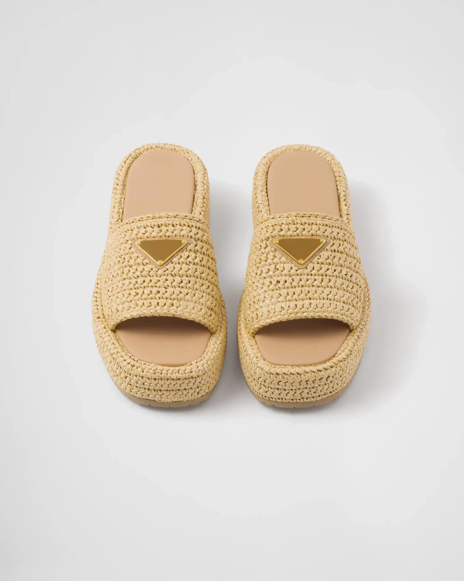 Women's Shoes Crochet Flatform Slides Natural Raffia Sandals 35 Mm Raffia-covered Slippers Sole Brand Oeing 8882305270949