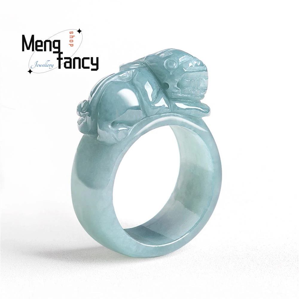 Природные товары Нефритовое синее кольцо pixiu на палец атмосферное pichu для мужчин