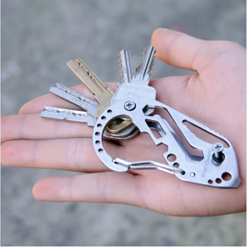 

Edc Multifunctional Key Holder Screwdriver Wrench Carabiner Outdoor Tools Camping & Hiking Key Chains Bottle Opener Corkscrew