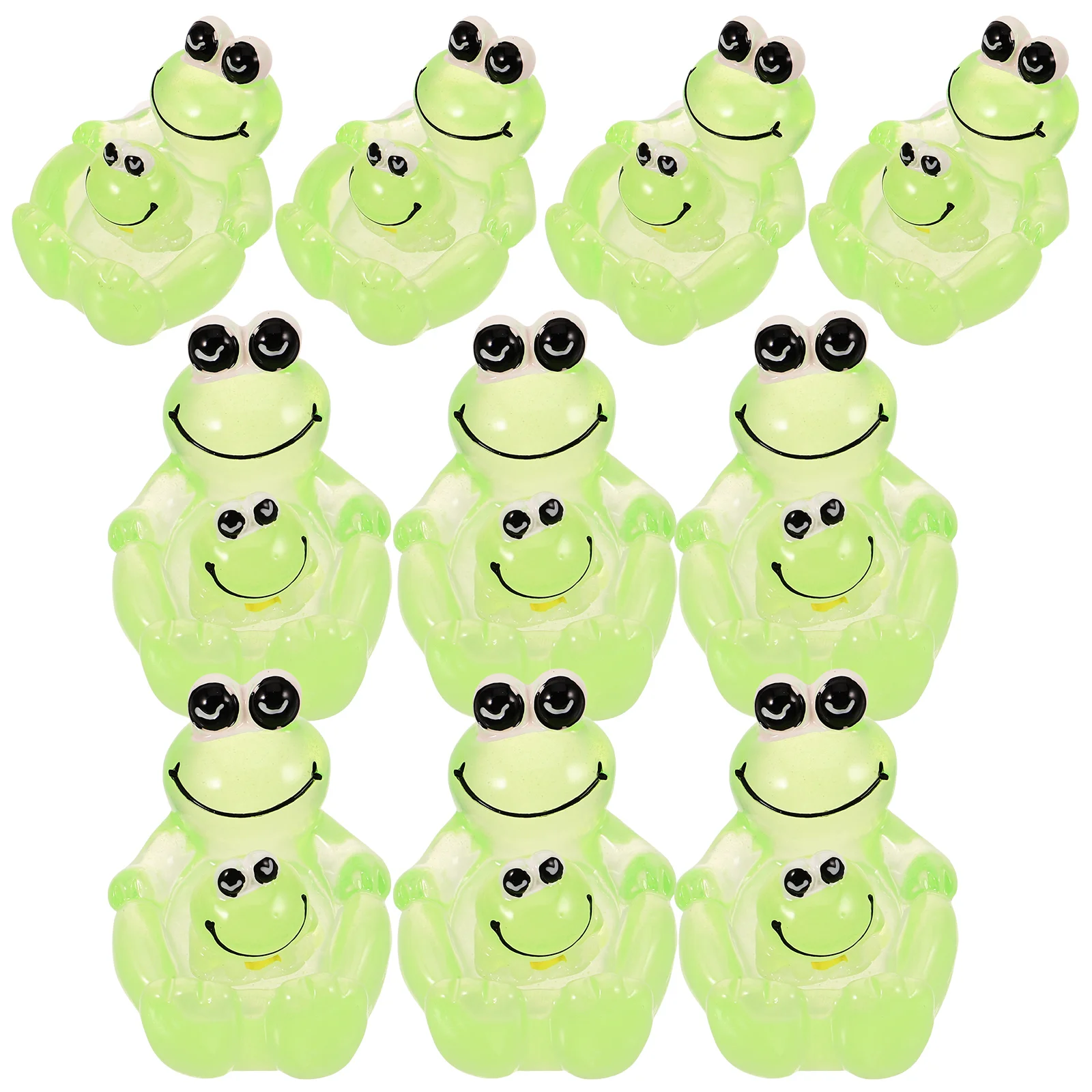 

10Pcs Adorable Frog Charms Luminous Resin Frog Flatback Phone Case Embellishments