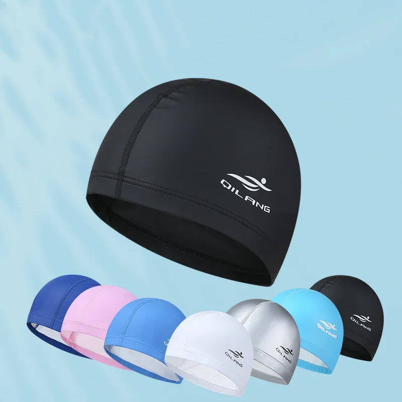 

PU Waterproof Swimming Caps Unisex Men Women Adult Swim Cap High Elastic Long Hair Ear Protection Pool Accessories Swimming Cap