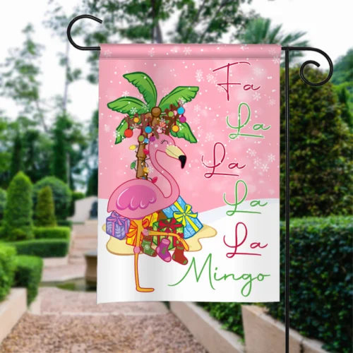 Фламинго Веселый Рождественский флаг фламинго Fa La Mingo рождественский