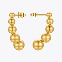 enfashion piercing 5 balls earrings for women gold color drop earring stainless steel fashion kewelry christmas kolczyki e211331