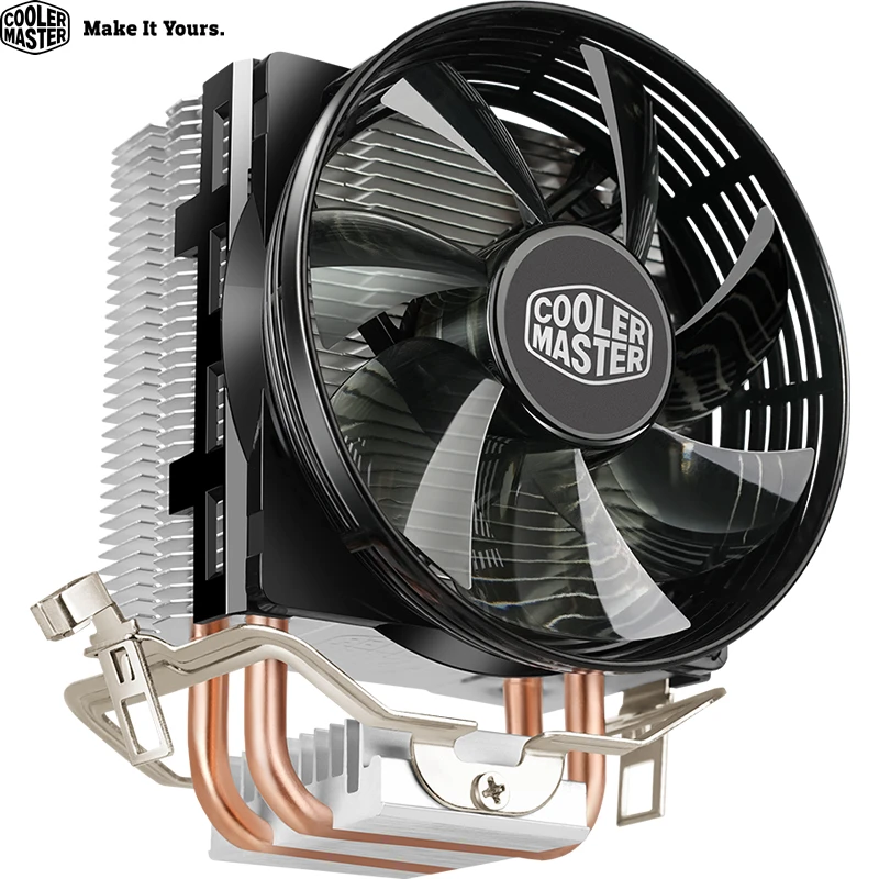 Cooler Master T20 CPU Cooler For Intel 775 115X 2011 AMD AM4 2 Heat Pipe CPU Radiator 95.5mm Quiet Cooling Fan
