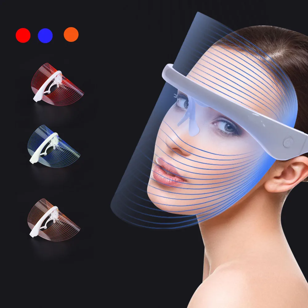 

Professional 3 colors led beauty facial skincare mask for wrinkle removal skin rejuvenation