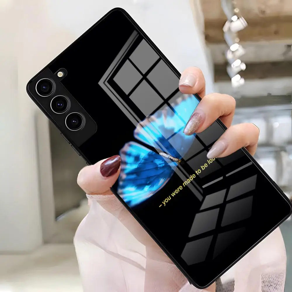 Фото Чехол для телефона S-Sofia Carson для Samsung S26 S25 Plus S20 S20 Plus S22 Ultra S23 FE S21 Plus S21 Ultra, стеклянный чехол №5