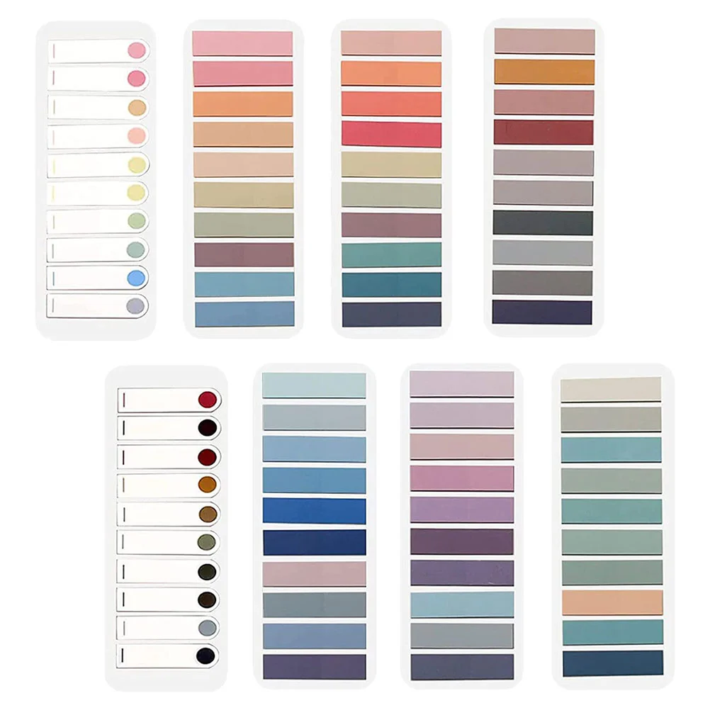 

8 Books Colorful Sticky Notes Stickers Reading Strips Portable Highlight Bookmarks Practical The Pet Adhesive Markers For