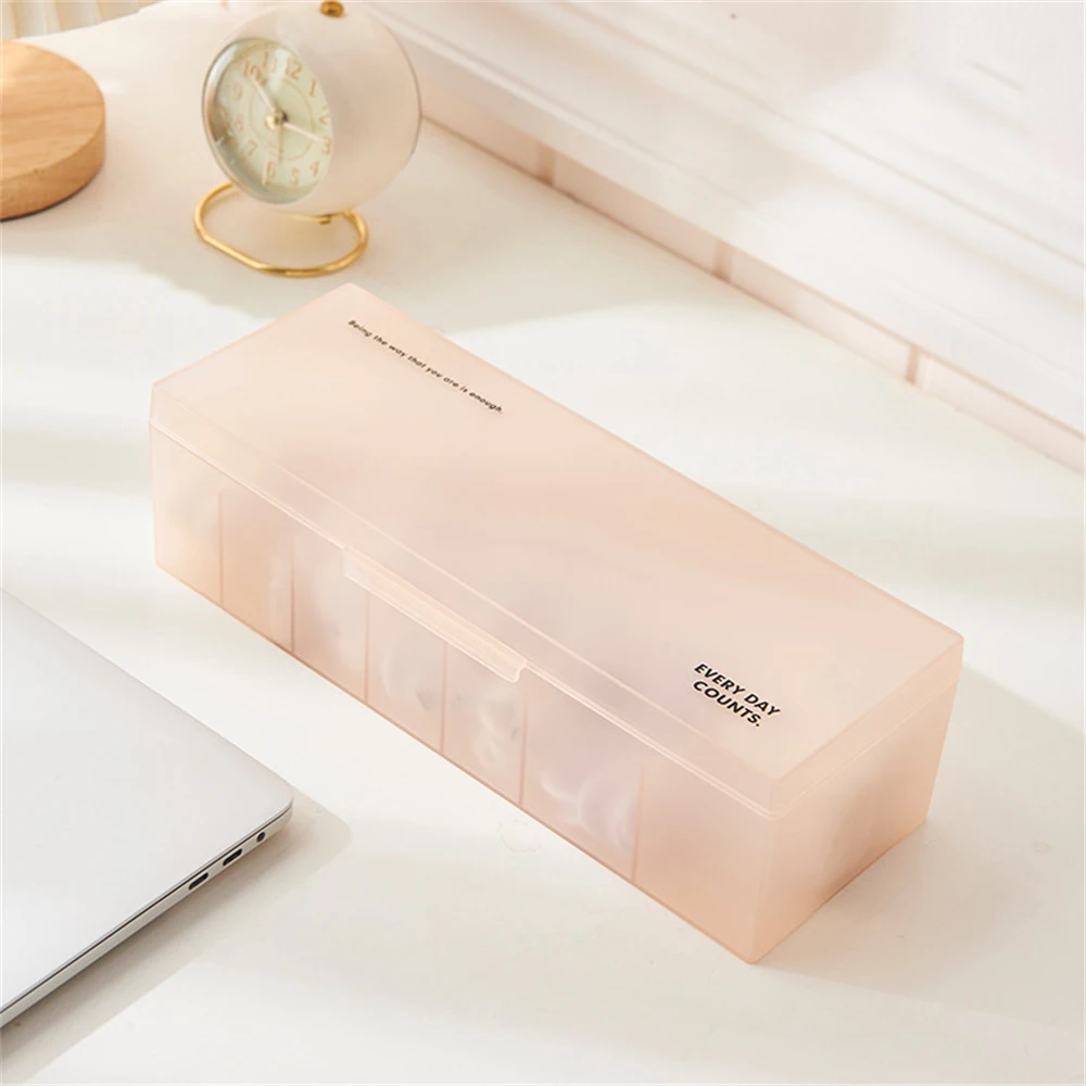Home Table Cable Storage Box Phone Charger Cord Storage Box with 7 Compartments Data Cable Storage Case Storage Box Organizer