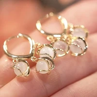 korean cat eyes earrings for women simple copper ear buckle earrings high sense silver needle wedding party jewelry gift parts