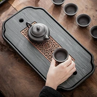 chinese stone tea tray with drainage serving coffee food board vintage gong fu tray tea ceremony plateau teaware decoration