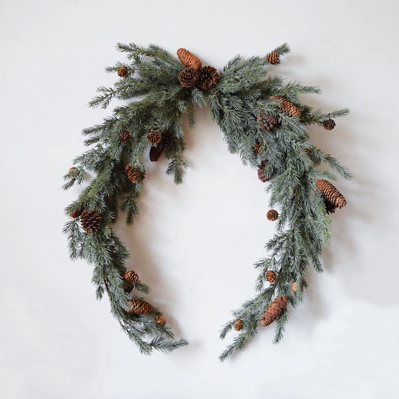 

zq Christmas Rattan Decorative Plastic Leaf Green Vine Imitate Leaves Hanging Ornament