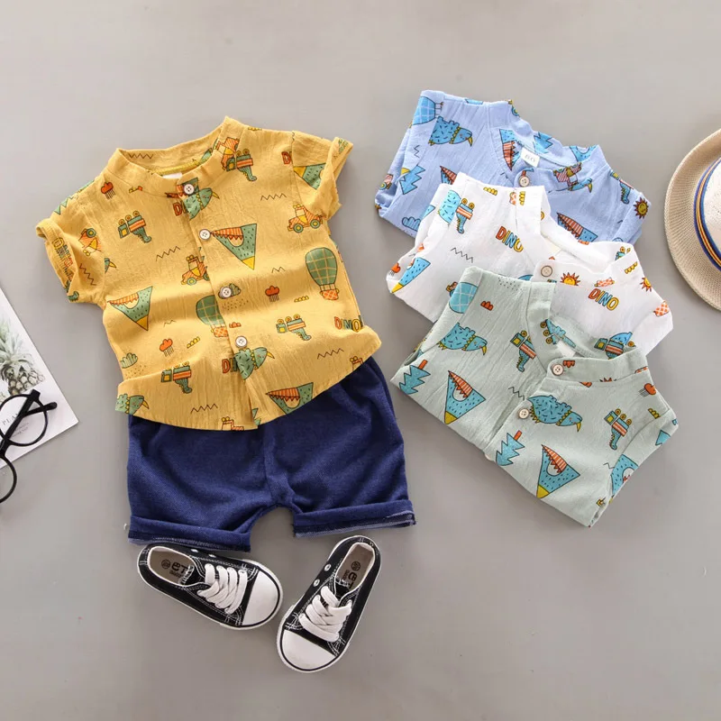 

Новый летний комплект одежды для маленьких мальчиков и девочек, модные детские наряды, Повседневная Мягкая Одежда для младенцев, милый полн...