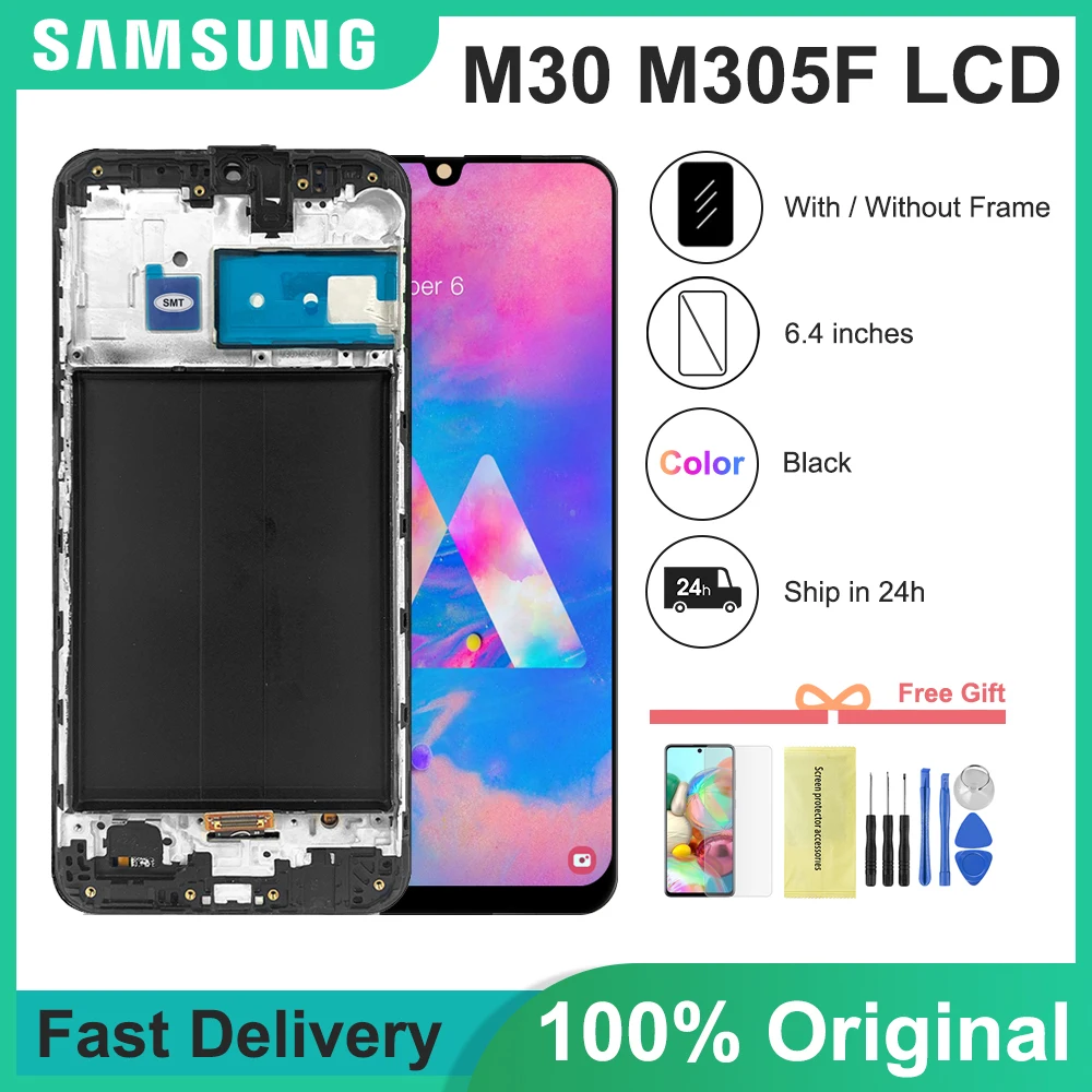 6.4'' Original Super Amoled LCD For Samsung Galaxy M30 M305F Replacement LCD Display With Touch Screen Digitizer Assembly