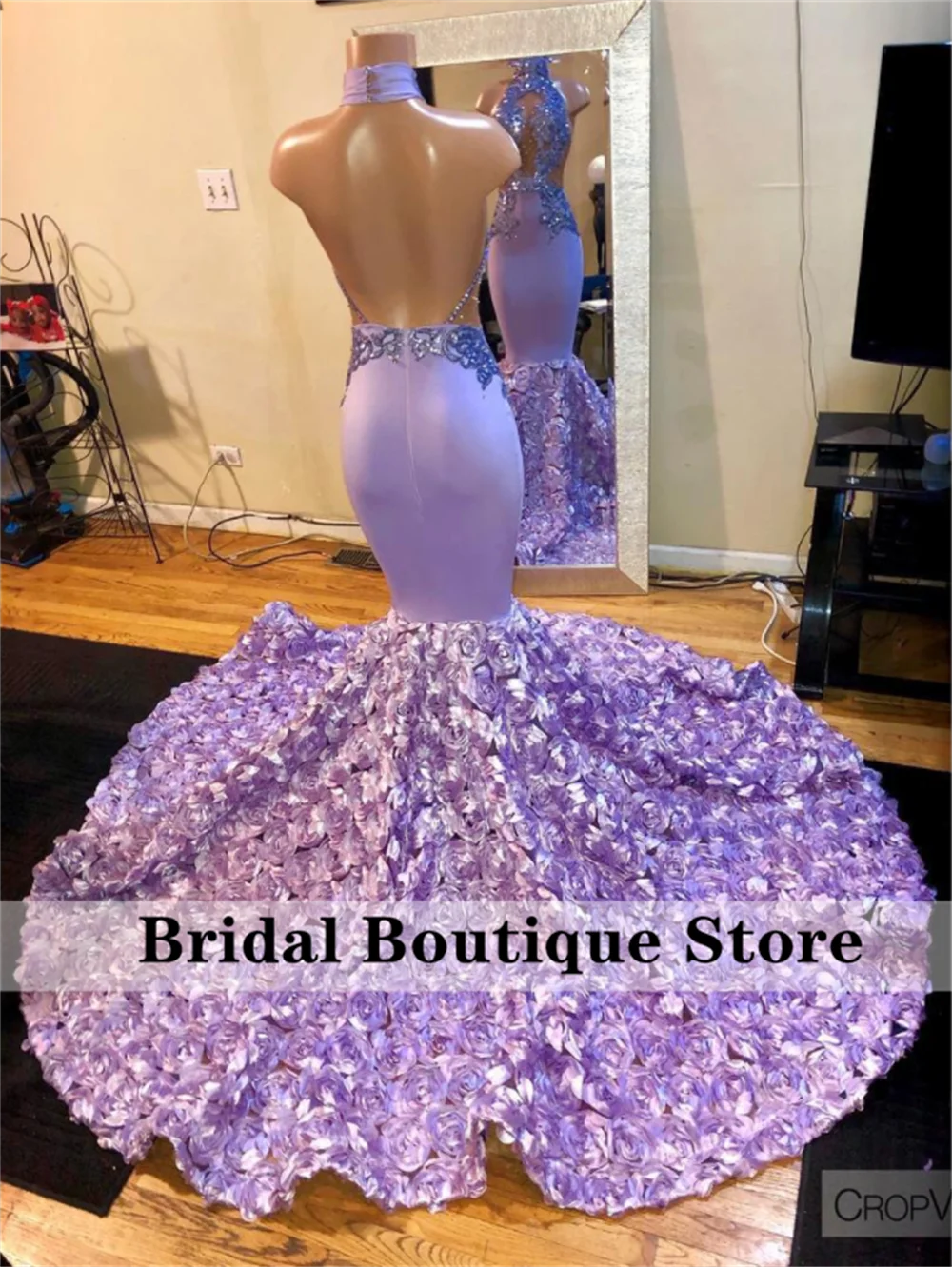 

Sparkly Sexy Backless Mermaid Prom Dress 2022 for Black Girls Beads Aso Ebi Formal Party Gowns Ruffles Robe De Bal