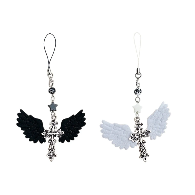 Уникальная звезда в готическом стиле с держателем для ключей виде крыла ангела