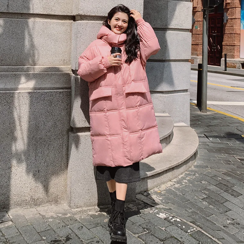 2022 New Down Padded Jacket Women's Winter Mid-length Jacket Pie Overcome Bread Suit Casual Loose Women's Korean Style Coat