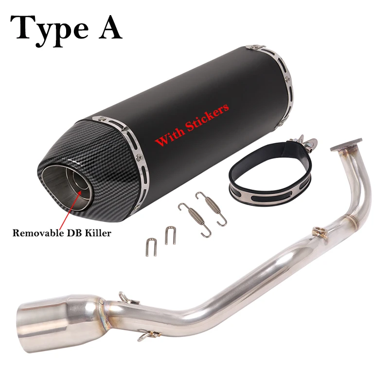 

Полная система выхлопа мотоцикла для Yamaha Nmax 155 125 2021 NMAX 155 NMAX 125 Slip On Escape Fornt Mid Link Pipe Глушитель DB Killer