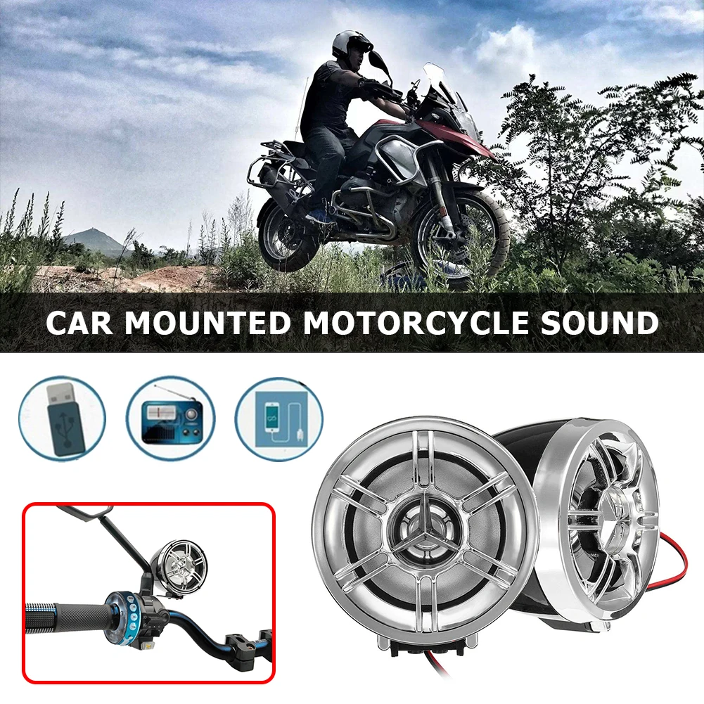 

Motorcycle Electronic Accessory Motorcycle Bluetooth-compatible Sound System FM MP3 Player Wireless Audio Studio Speakers