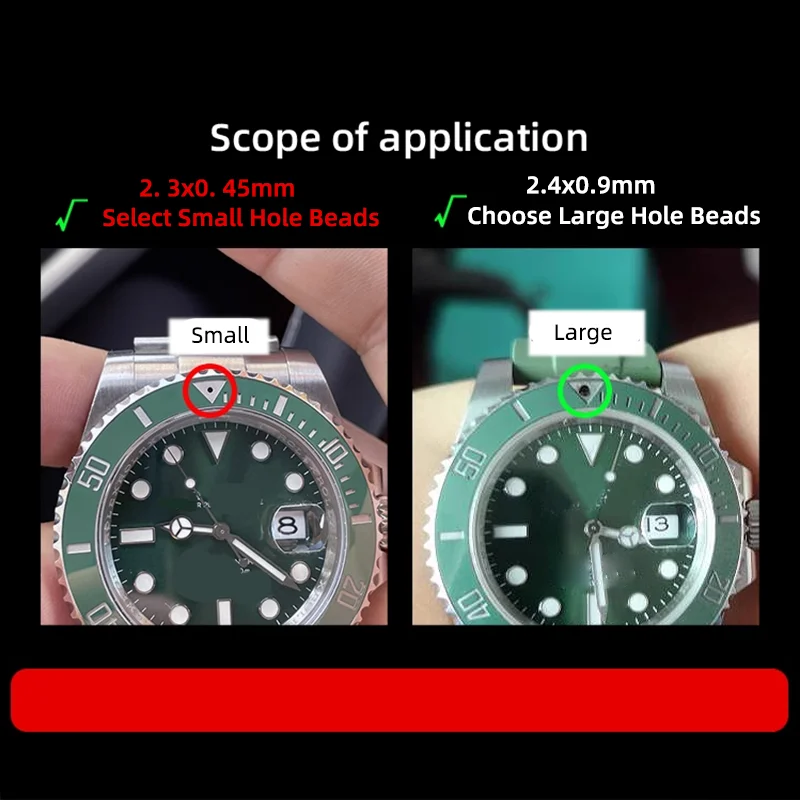 Фото Для Rolex Sea Dweller Submariner Синий Зеленый Черный Водный Призрак Светящиеся Бусины Ночной Жемчуг Безель Вставка Керамика сине-зеленый luminou №5
