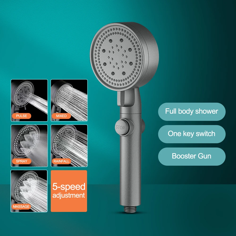 

Dabai High-pressure Shower Head 5-speed Adjustment Mode Water-saving One-key Stop Water Hand-held Shower Head Bathroom Accessori
