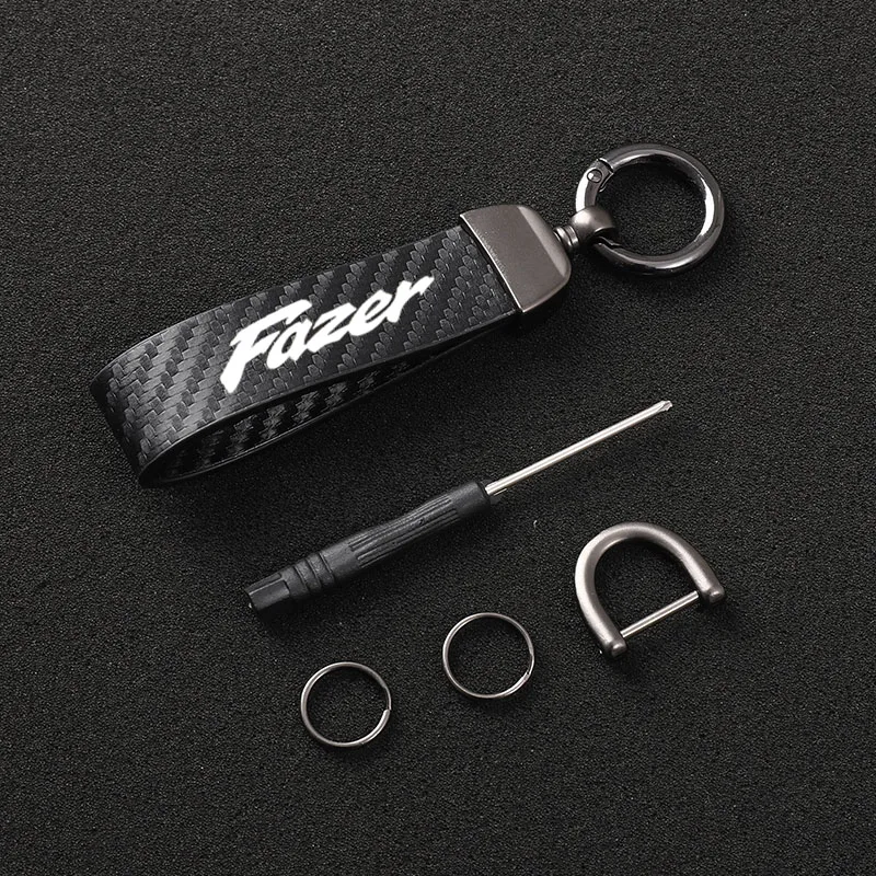 

Fashion motorcycle carbon fiber leather rope Keychain key ring For YAMAHA FZ6 FAZER FAZER600 FZ6S FZ6N FZ6S2 FZ6R S2 SJ6S FZ600N