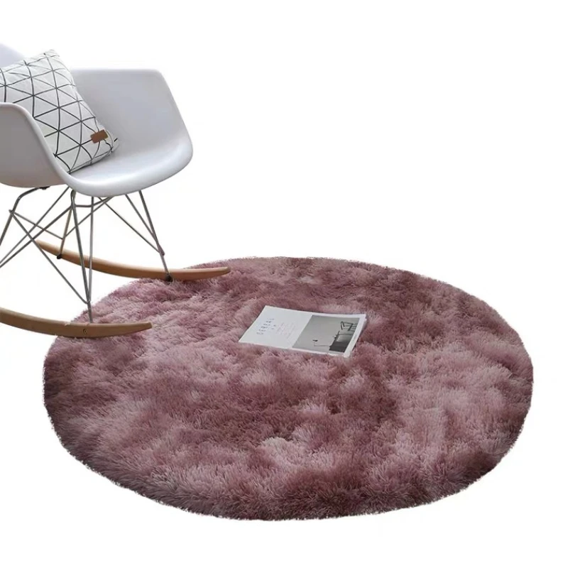 

1pcs Fluffy Round Rug Carpets For Living Room Home Decor Bedroom Kid Room Floor Mat Decoration Salon Thicker Pile Rug