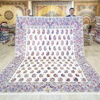 244x350cm Handmade Silk Area Rug Living Room Tribal Pattern Luxury Carpet (BL043)