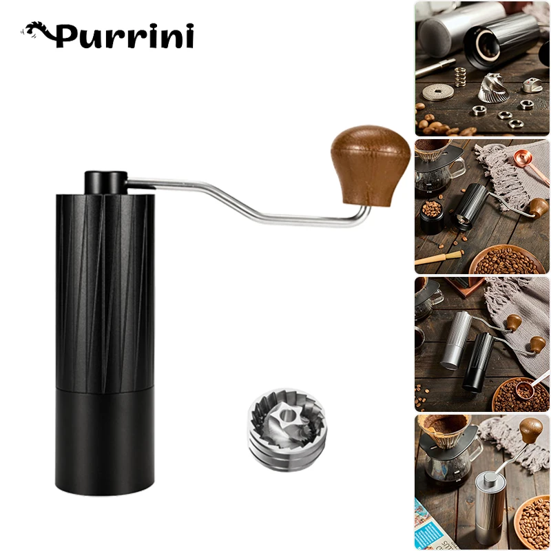 

Mini Manual Coffee Grinder Stainless Steel Core Espresso Hand Mill Machine Aluminum Alloy Portable Adjustable Specialized Tools
