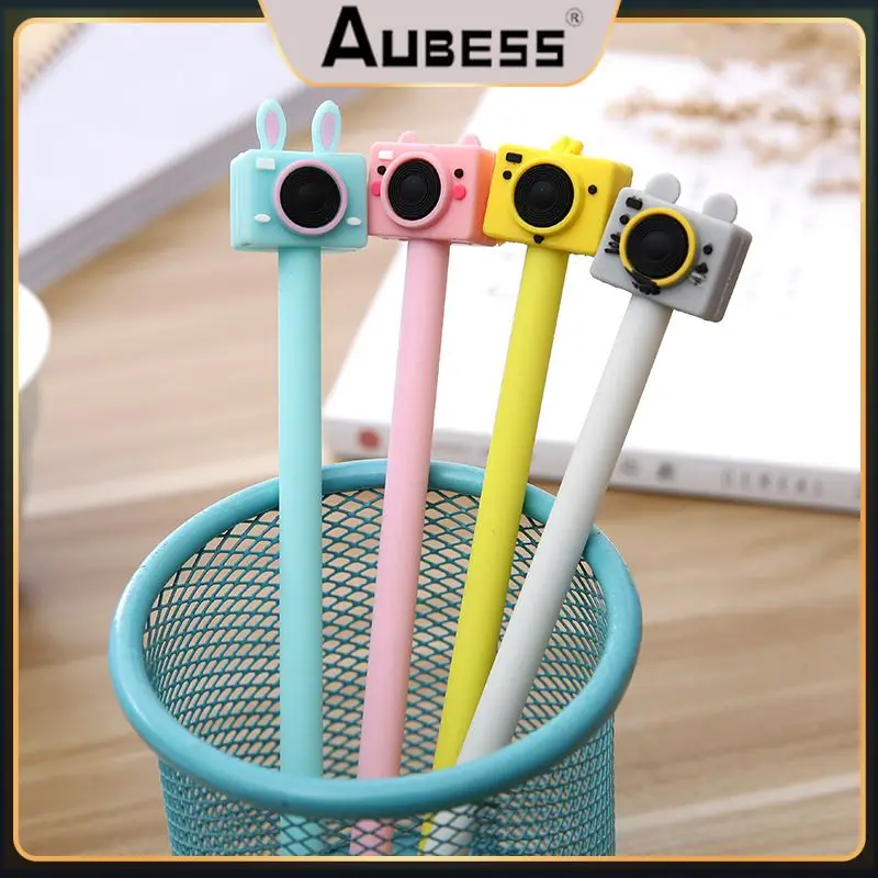 

Cute Retro Camera Stationery Black Gel Pen Office Sign Pen