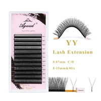 aguud yy lashes y shape volume eyelash extension makeup mesh net cross double tip yy lash extensions individual yy shape lashes