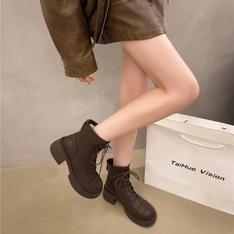 Женские ботинки на высоком каблуке Туфли шпильке из резиновой ткани Рим