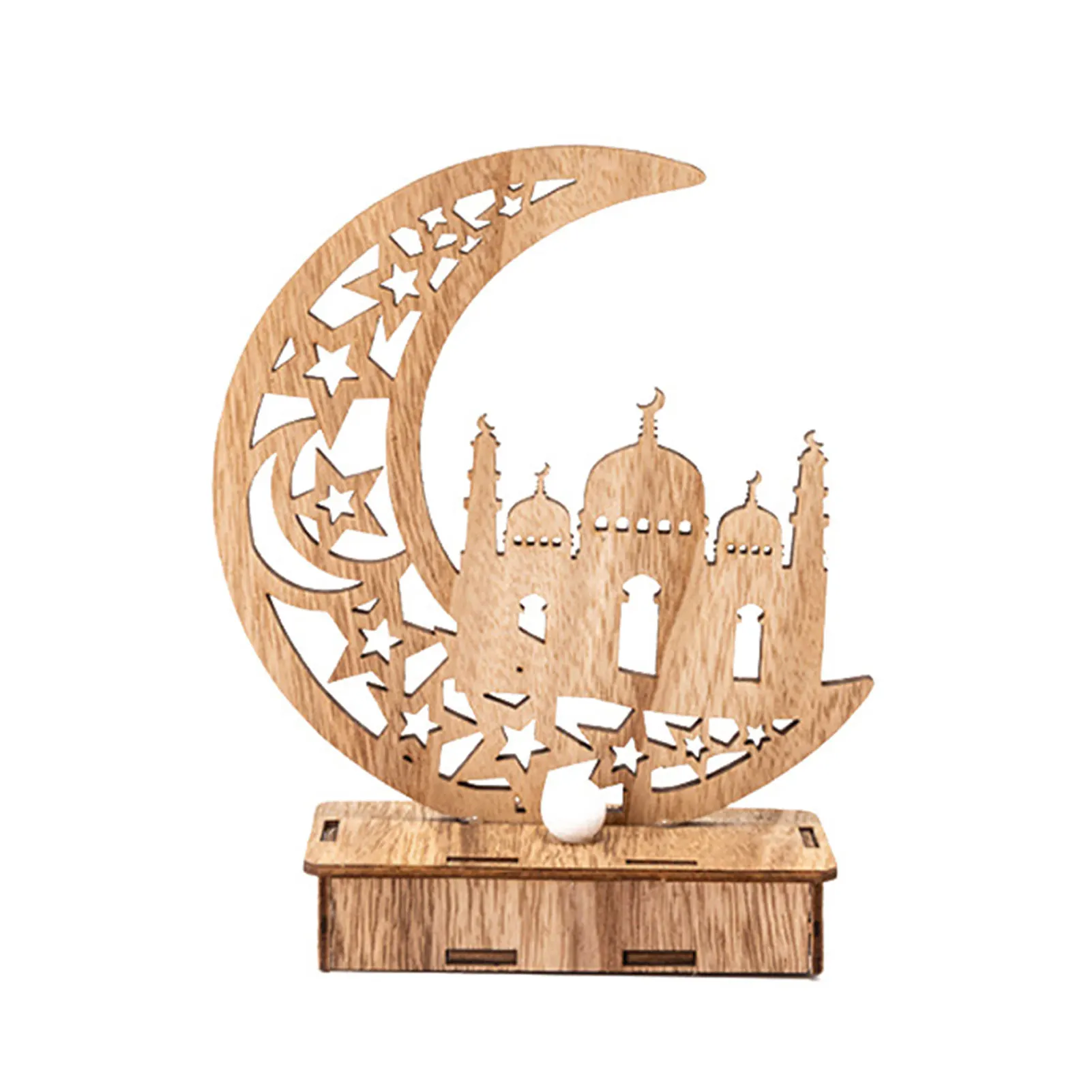 

Eid Mubarak Wooden Ramadan Decoration Muslim Islamic Palace Moon And Star Ornament For Home Islamic Muslim Party Decor Gifts