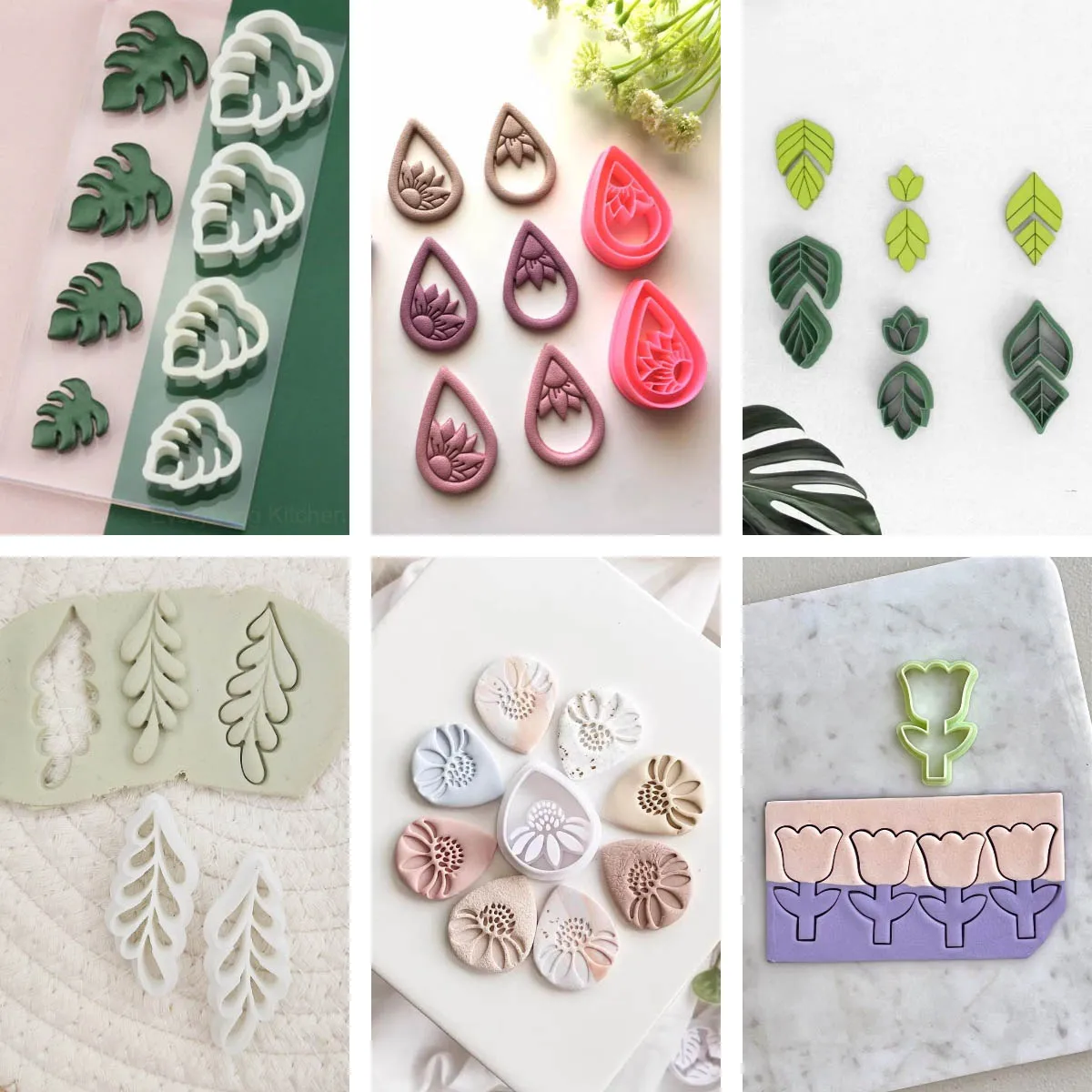 

INS Leaf Earrings Clay Cutter DIY Pottery Ceramic Polymer Clay Jewelry Pendant Die Cutting Mold Creative Hobby Tools Art Supply