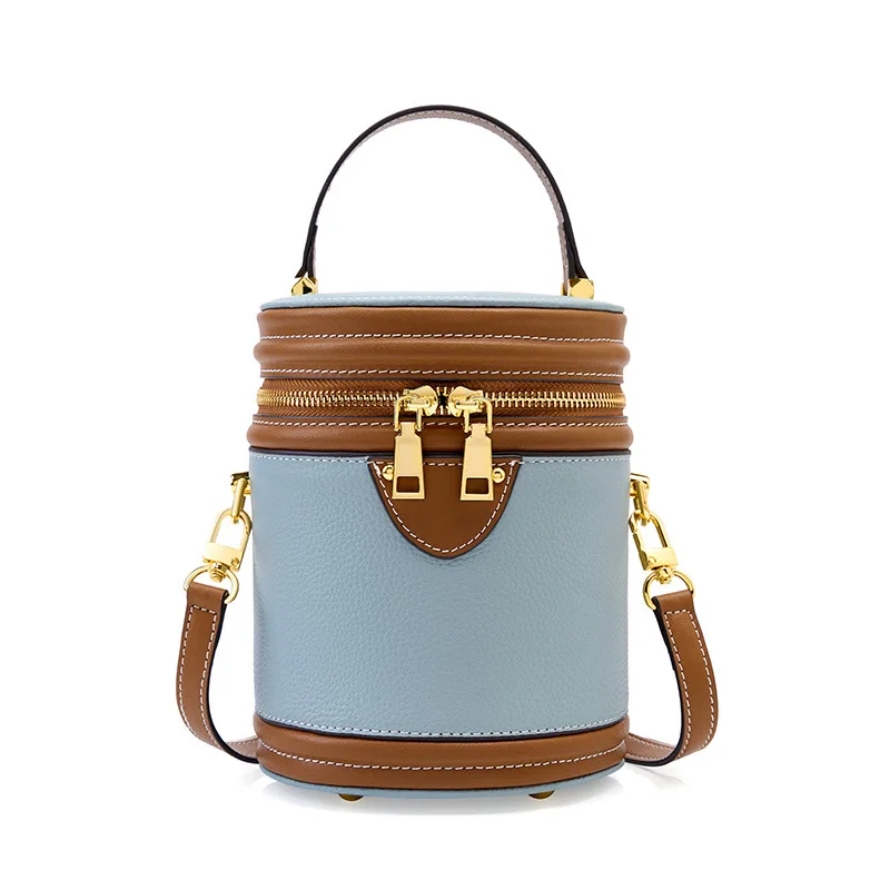 2023 New Cylindrical Niche Design Single Shoulder Crossbody Female Portable Bucket Bag