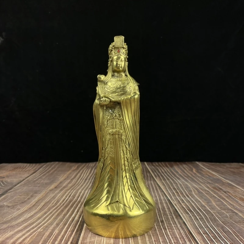 Латунная жестяная королева Святая Мать Бог Моря Статуя Богини Мазу украшение для