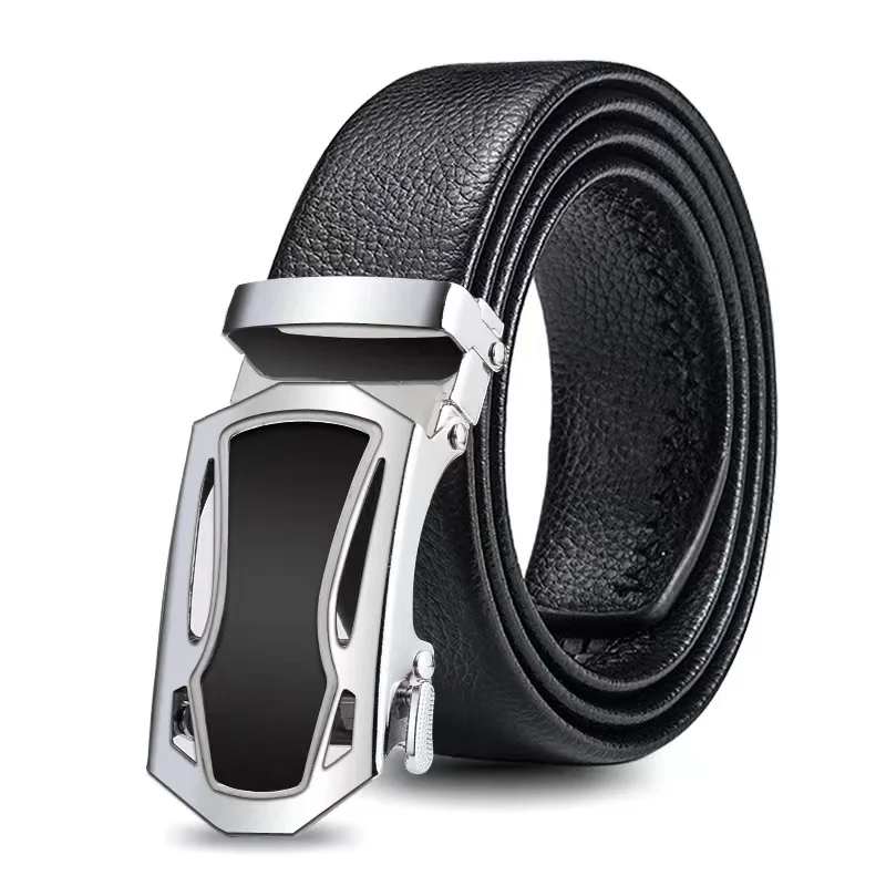 Men Belts Metal Automatic Buckle Brand High Quality Leather Belts for Men Famous Brand Luxury Work Business Strap