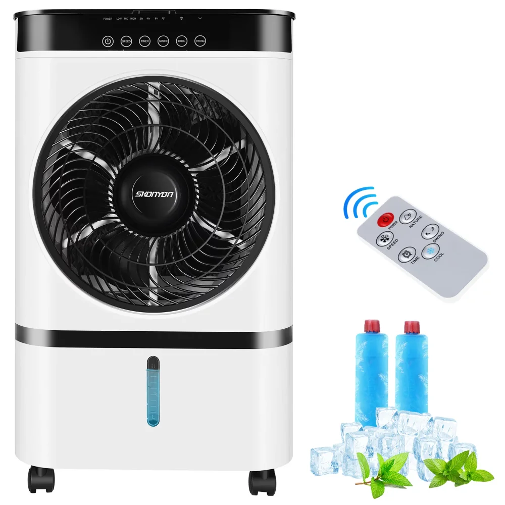 

Portable Evaporative Air Cooler Fan with Remote Control Casters Suitable for Home Office