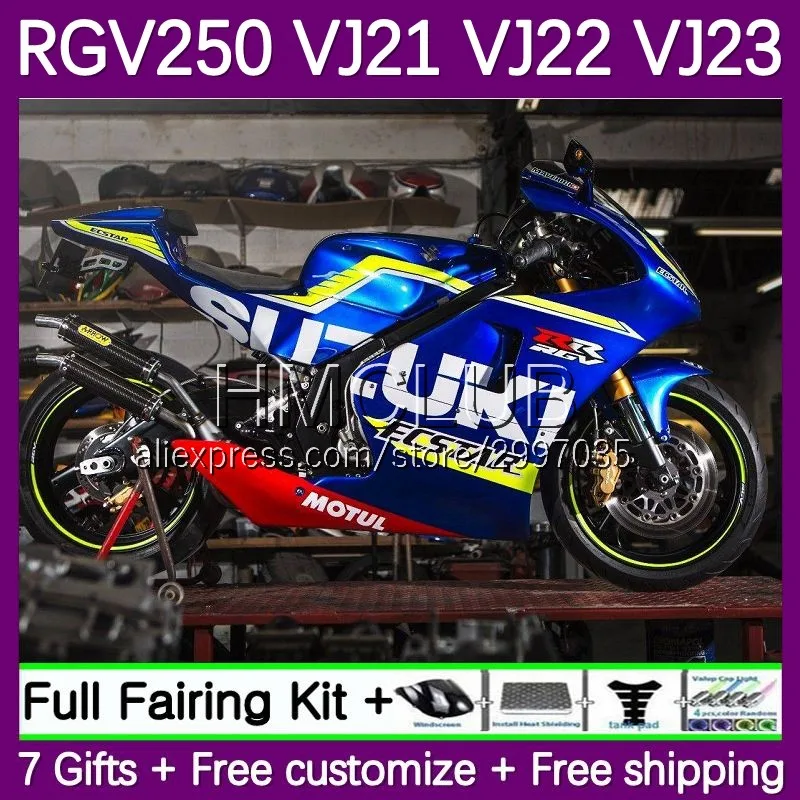 

VJ22 For SUZUKI SAPC RGV250 51No.0 RGV-250 1990 1991 1992 1993 1994 1995 1996 RGV 250 90 91 92 93 94 95 96 Fairing Factory Blue