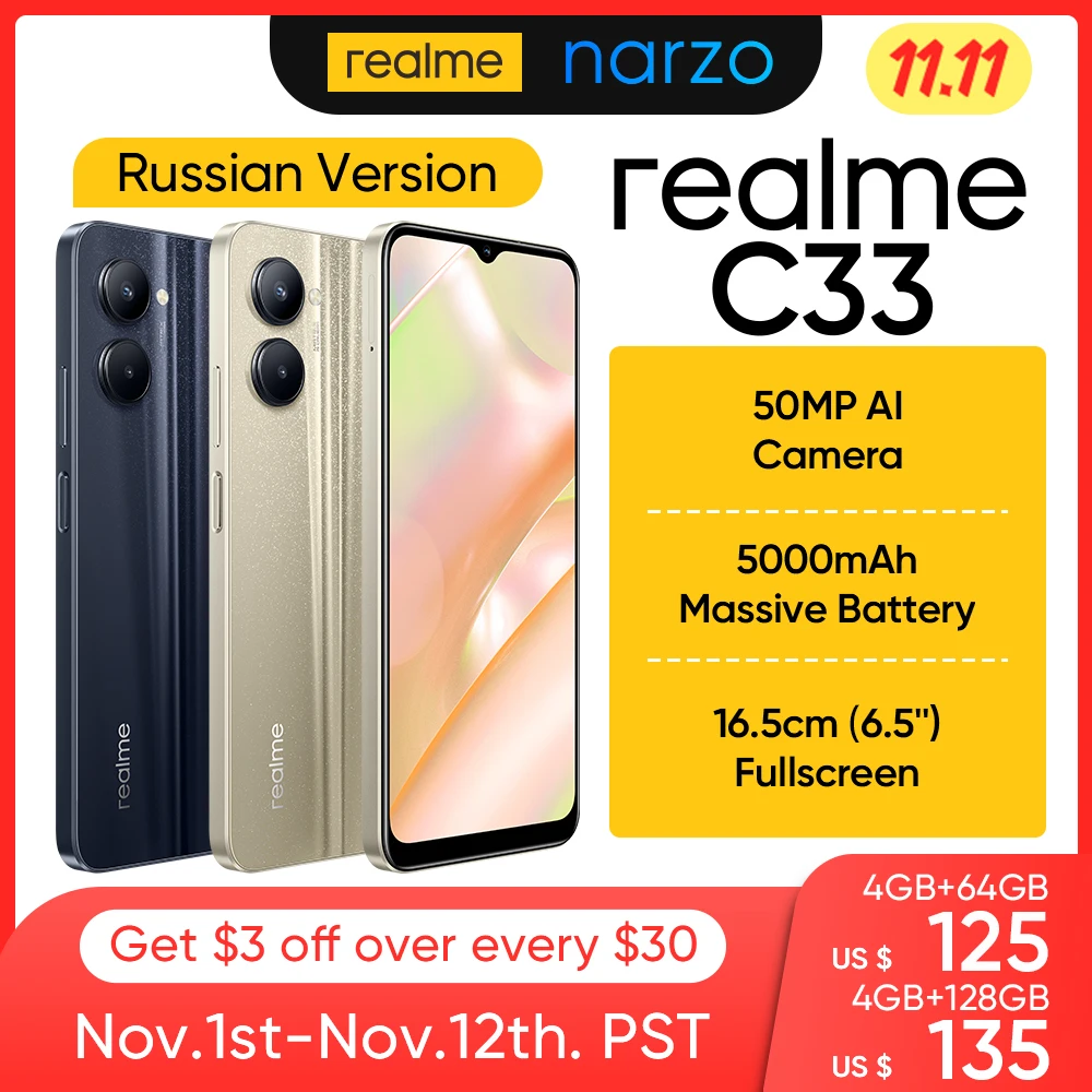 Ceny Realme C33 Smartphone 50MP Aparat Boczny Odcisk Palca Odblokuj Chipset Unisoc T612 5000mAh Bateria 16.5cm 6.5 ''pełnoekranowy Telefon Komórkowy Ceny Realme C33 Smartphone 50MP Aparat Boczny Odcisk Palca Odblokuj Chipset Unisoc T612 5000mAh Bateria 16.5cm 6.5 ''pełnoekranowy Telefon Komórkowy