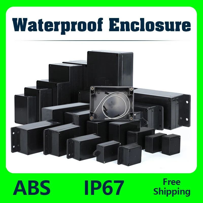

ABS Waterproof Box Housing Electronic Safe Case Plastic Boxes Black Wire Junction Box Plastic Organizer IP67 Waterproof Enclosur