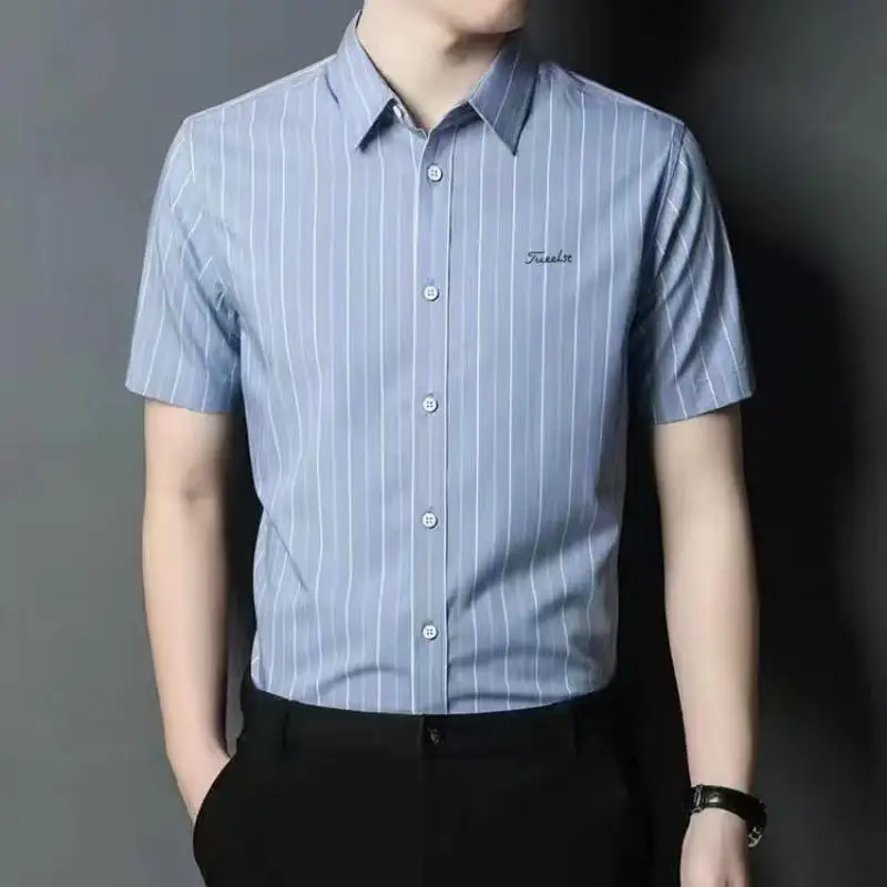 

Golf shirt men's fashion casual business brand short sleeved summer ice silk short sleeved casual fashion shirt