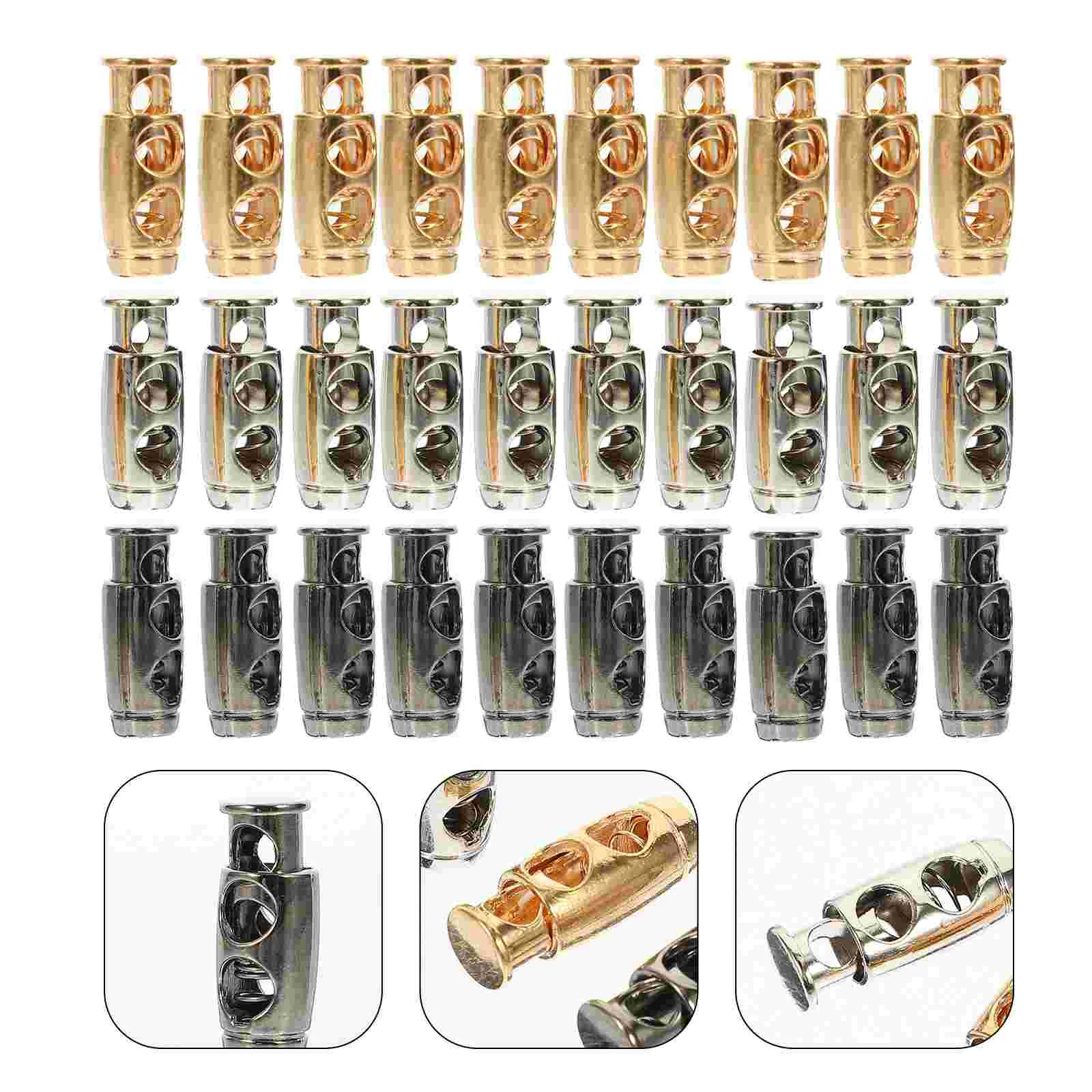 

Cord Stopper Toggle Drawstring Metal Lock Spring End Locks Fastener Double Toggles Slider Drawstringsround Hole Buckles