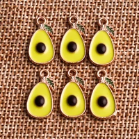 10pcs 9x17mm cute small enamel avocado charms for jewelry making women fashion earrings pendant necklaces diy craft accessories
