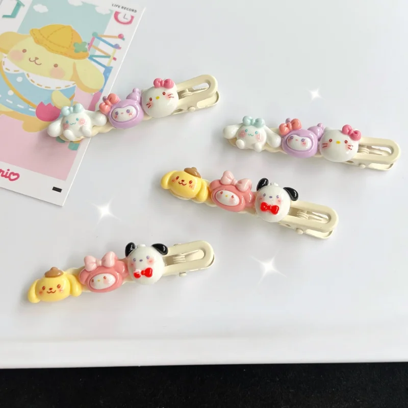 

Sanrio My Melody Pompompurin Wave Clips Cinnamoroll Hello Kitty Sweet Girly Super Cute Cartoon Side Clip Kuromi Pachacco Hairpin