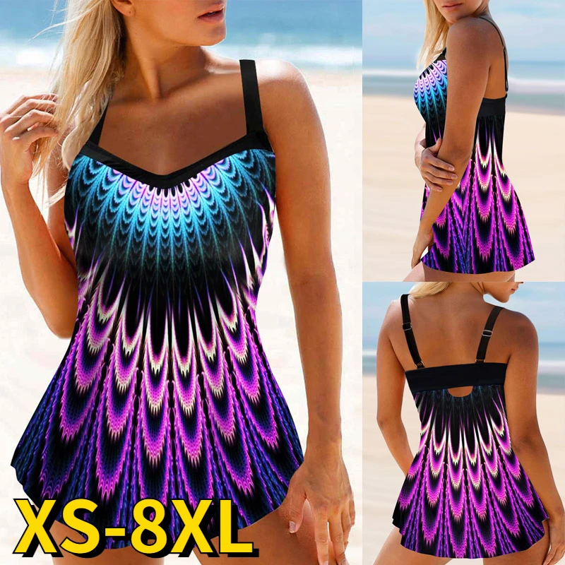 Женский сексуальный купальник-танкини из двух предметов купальник в стиле ретро