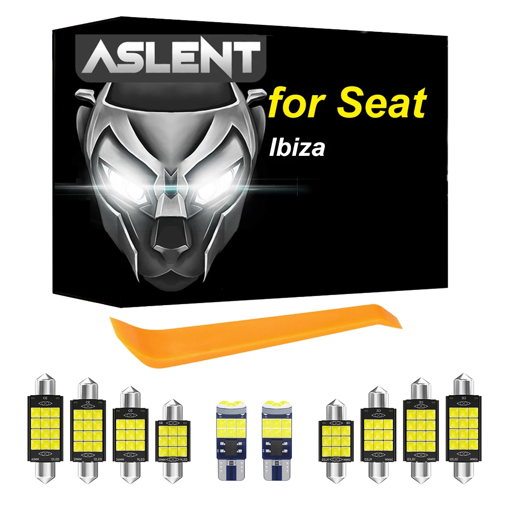 

ASLENT For Seat Ibiza 6L 6L1 6J 6P 6J5 6P1 6J1 6P5 6J8 6P8 2002-2016 Vehicle LED Interior Light Kit Canbus Car Lamp Accessories