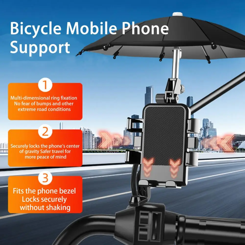 

360 Degree Rotatable Adjustable Height Motorcycle Phone Holder with Umbrella Motorcycle Handlebar Cell Phone Clamp Motorcycle Ac