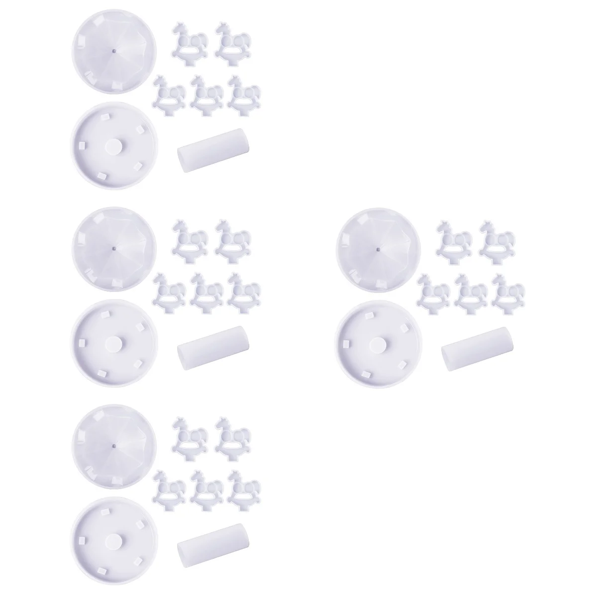 

4 Sets DIY Merry-go-round Silicone Mold DIY Epoxy Merry-go-round Decoration Casting Mold